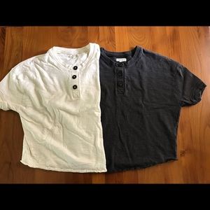 Lot Madewell Raw-edge Henley Tee S & M
